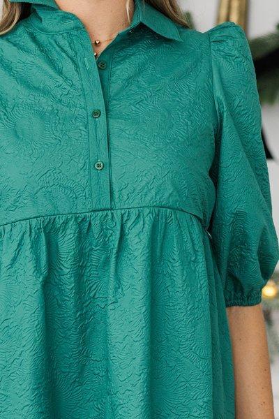 NURSING COLLECTION: Love Found Emerald Textured Tiered Midi Dress Female Product Image