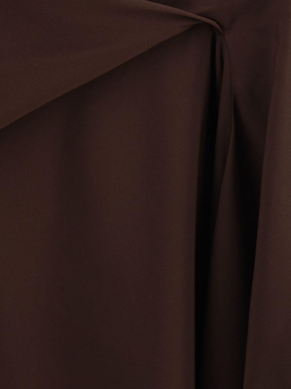 RICK OWENS One-shoulder Draped Dress In Brown Product Image