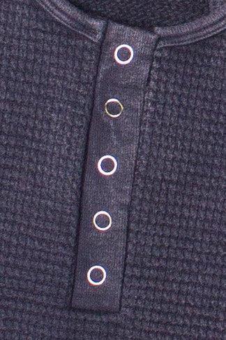 Waffle Knit Seamless Henley Tank Product Image