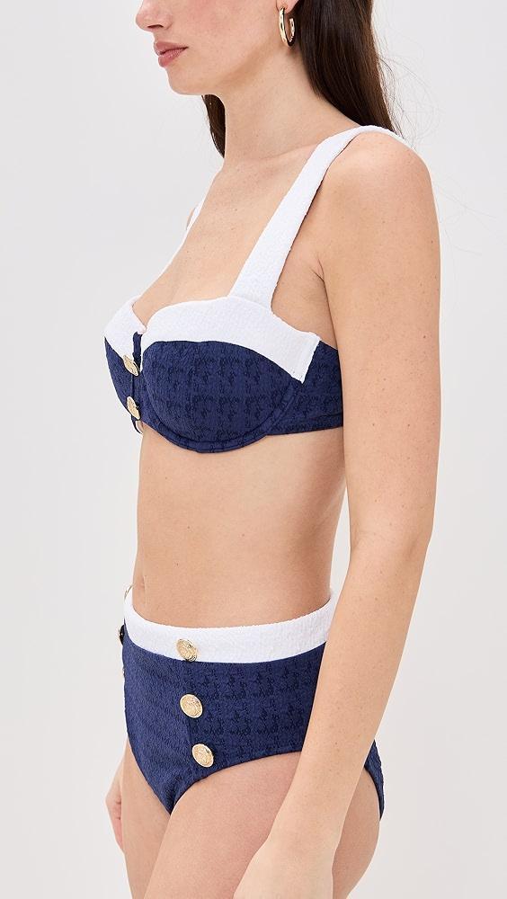 L'AGENCE Alexandria Colorblock Chic Structured Bra Bikini Top | Shopbop Product Image