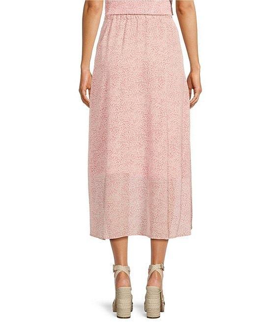 Vince Camuto Raining Dots Print Faux Wrap Woven Yoryu Midi Skirt Product Image