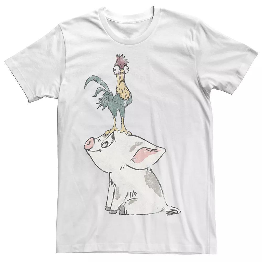 Disney's Moana Pua & Hei Hei Portrait Men's Tee, Size: XL, White Product Image