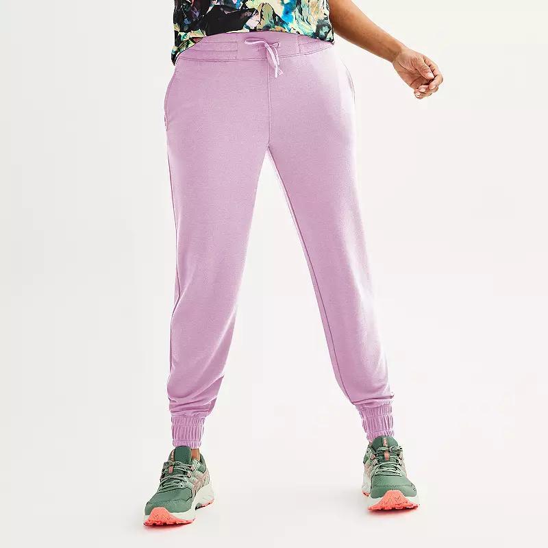 Petite Tek Gear French Terry Jogger Pants, Womens Pink Grigio Product Image