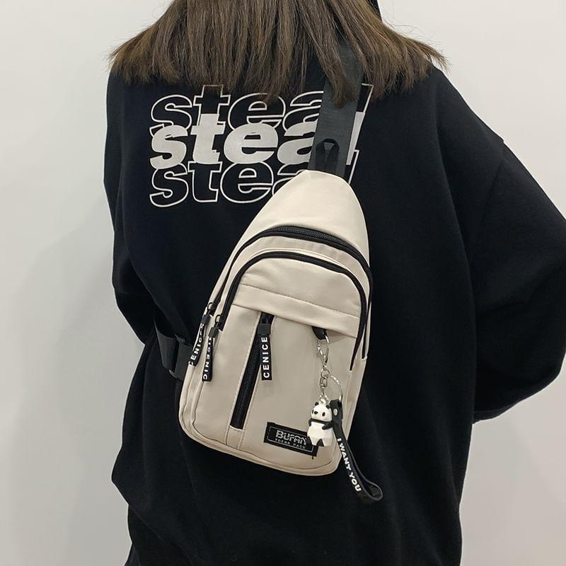 Lightweight Lettering Zip Sling Bag Product Image