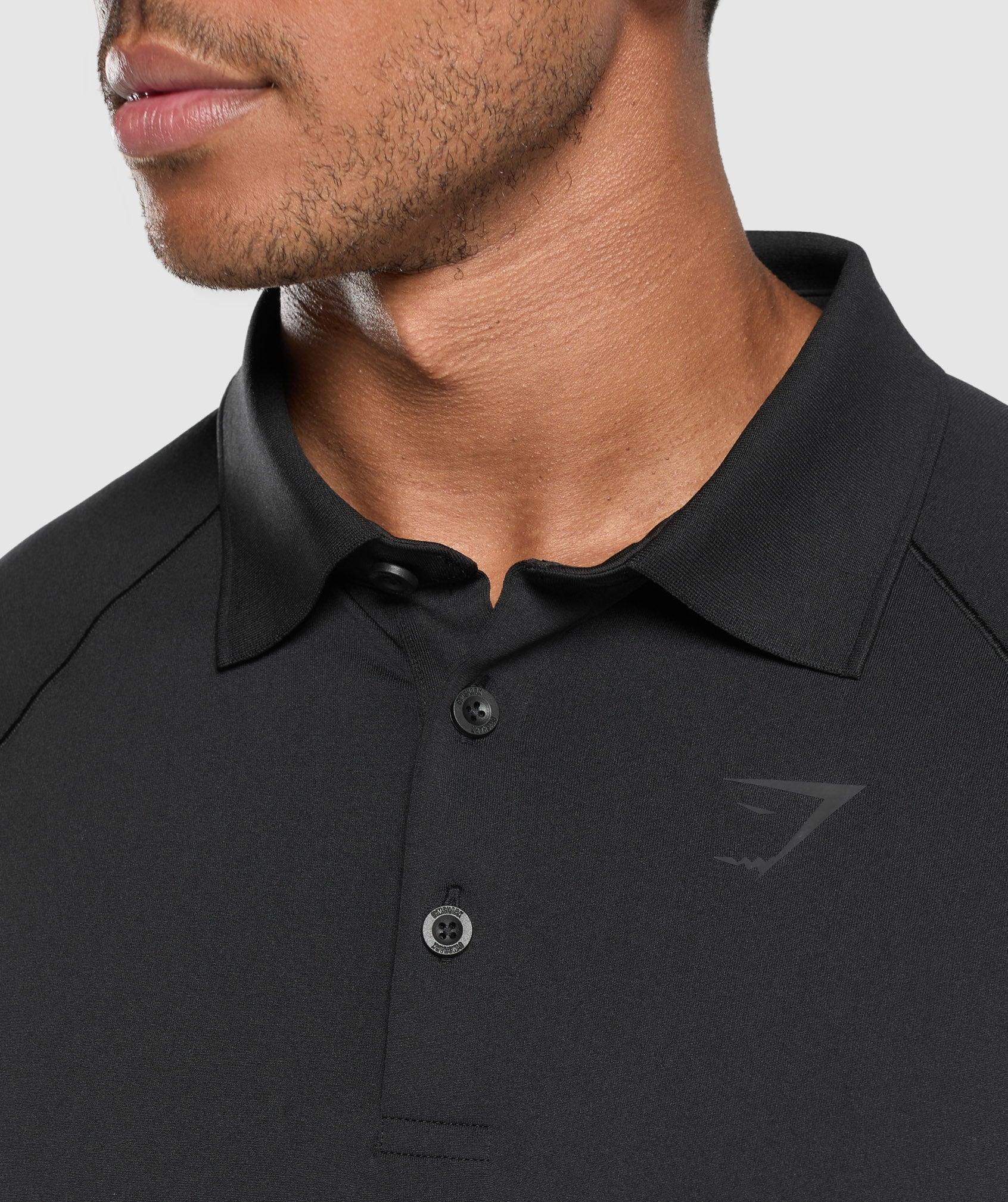 Gymshark Performance Polo Shirt - Black Male Product Image