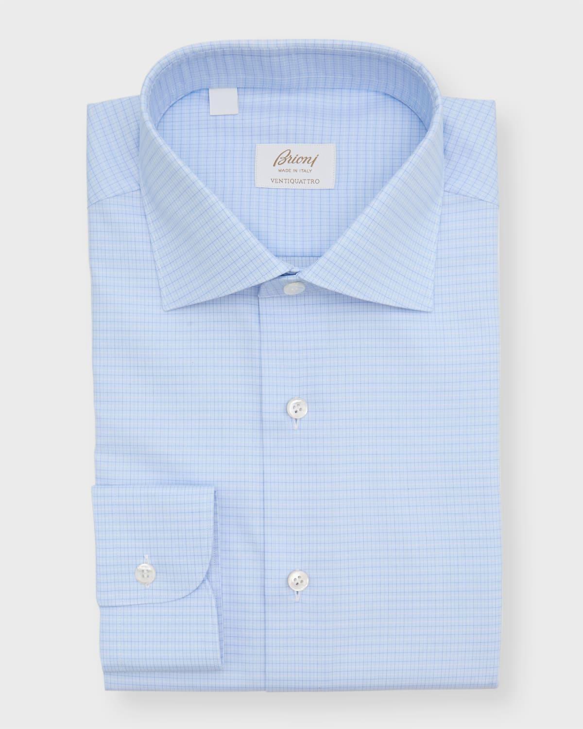 Men's Ventiquattro Cotton Check Dress Shirt Product Image