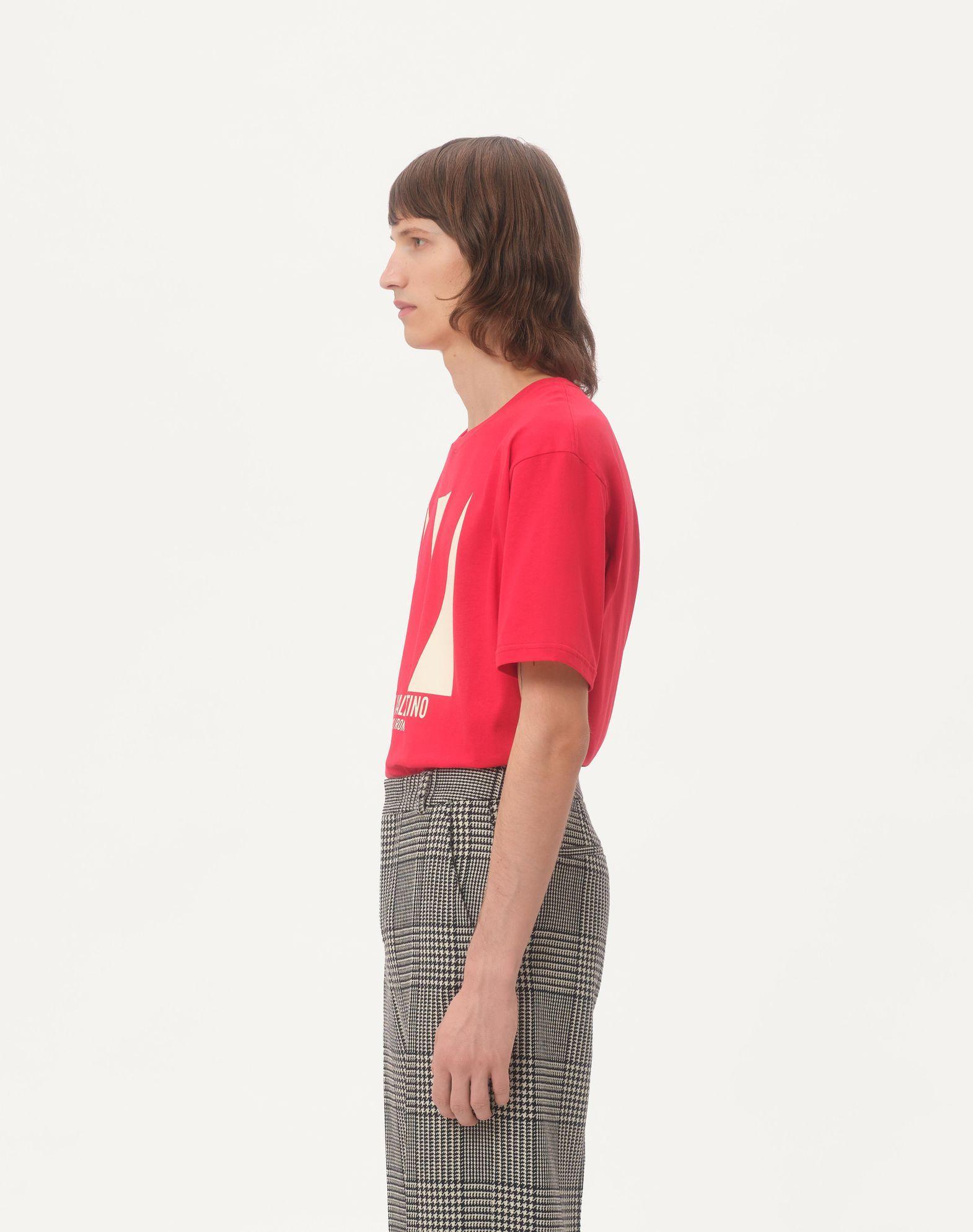 Cotton T-Shirt With Chez Valentino Print Product Image