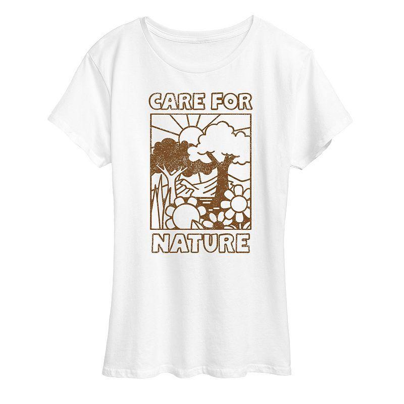 Women's Care For Nature Graphic Tee, Size: XL, White Product Image