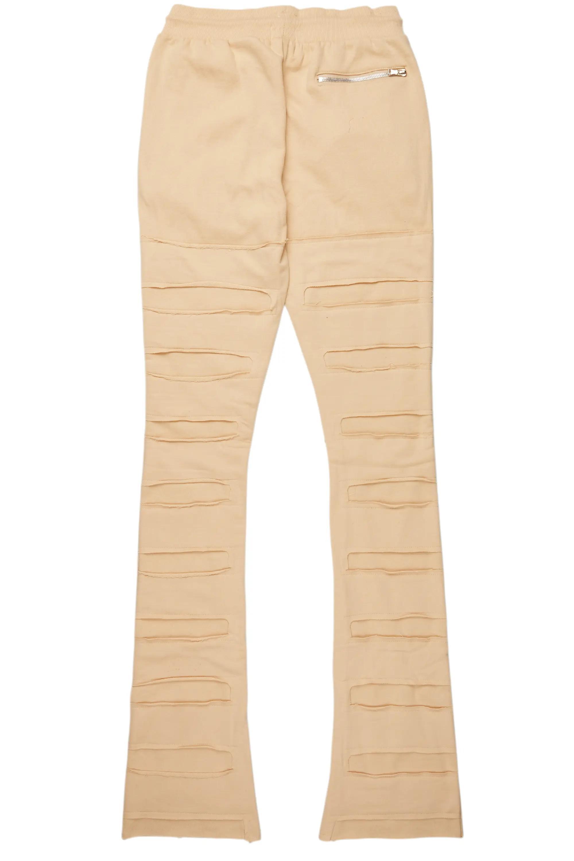 Emilio Beige Stacked Flare Track Pant Male Product Image