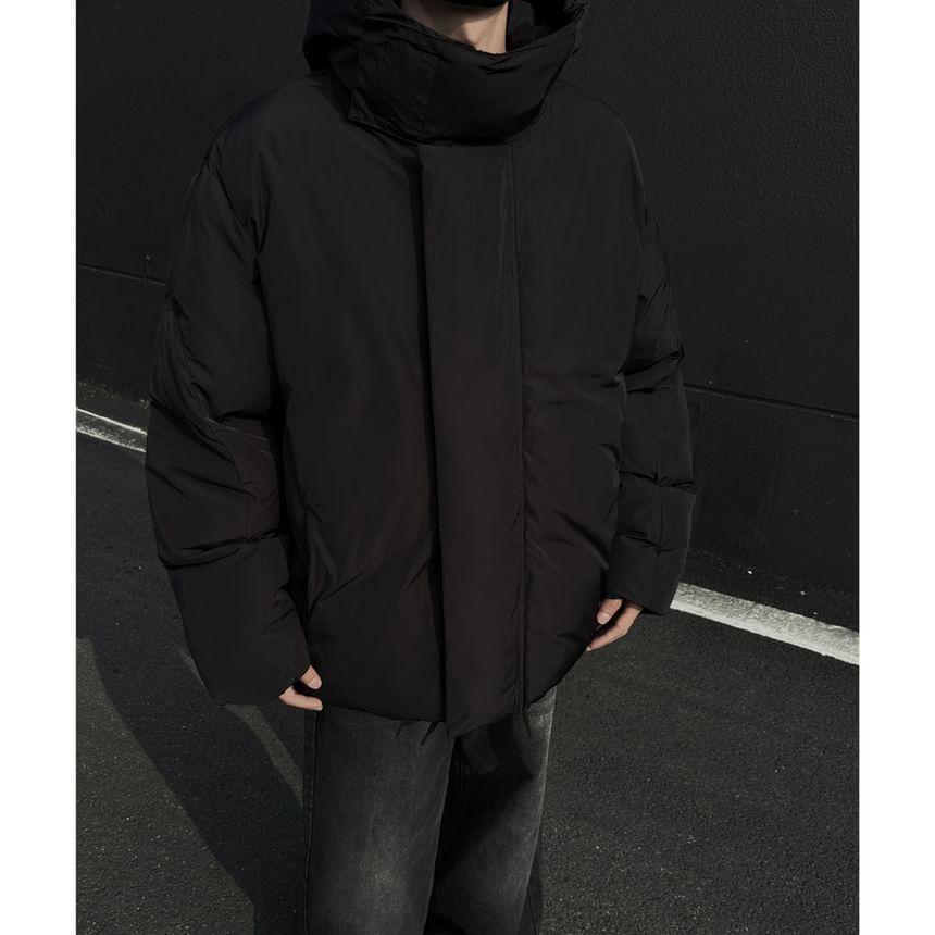 Plain Hooded Puffer Coat Product Image