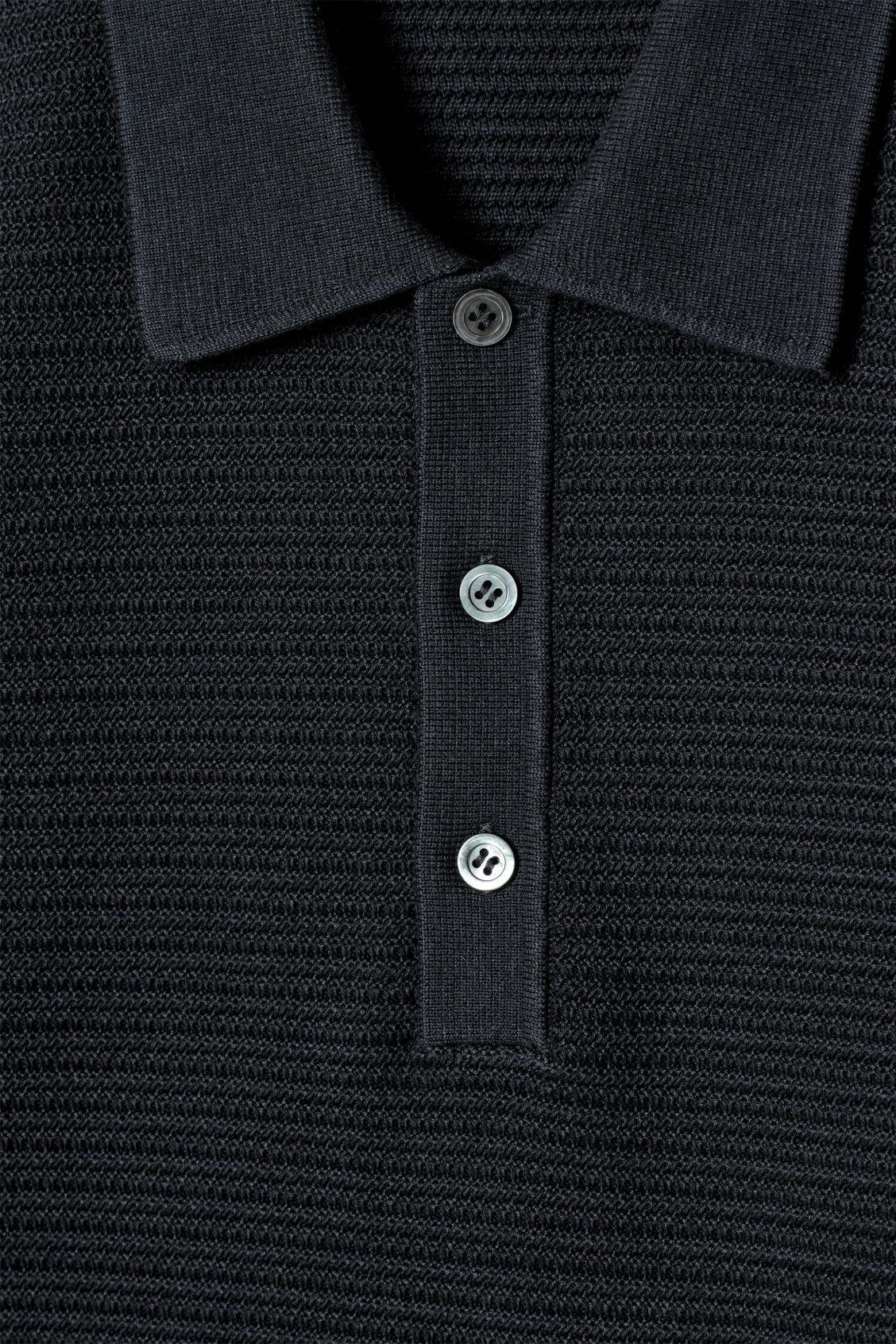 TEXTURED KNITTED COTTON POLO SHIRT Product Image