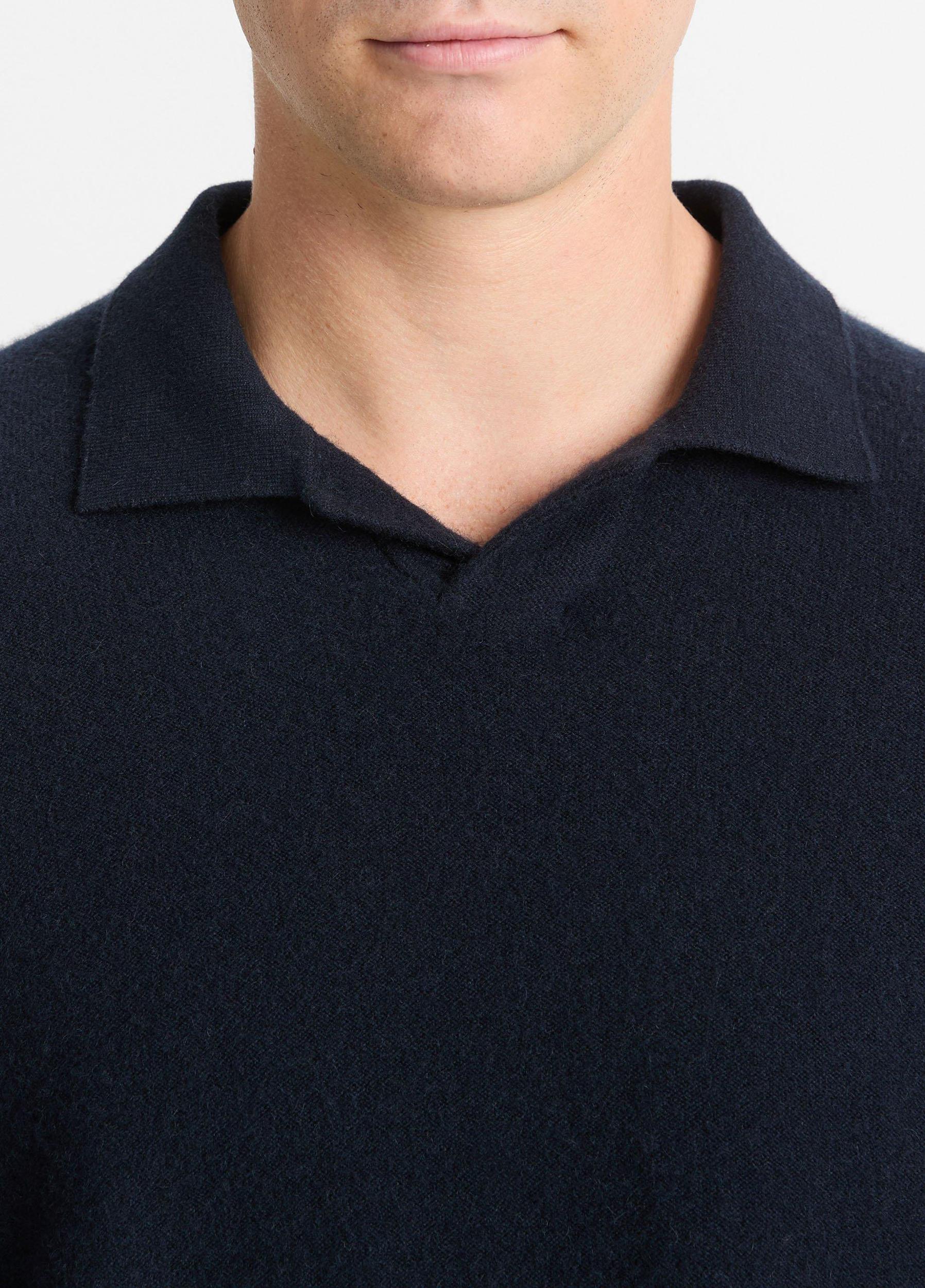 Plush Cashmere Johnny-Collar Polo Product Image