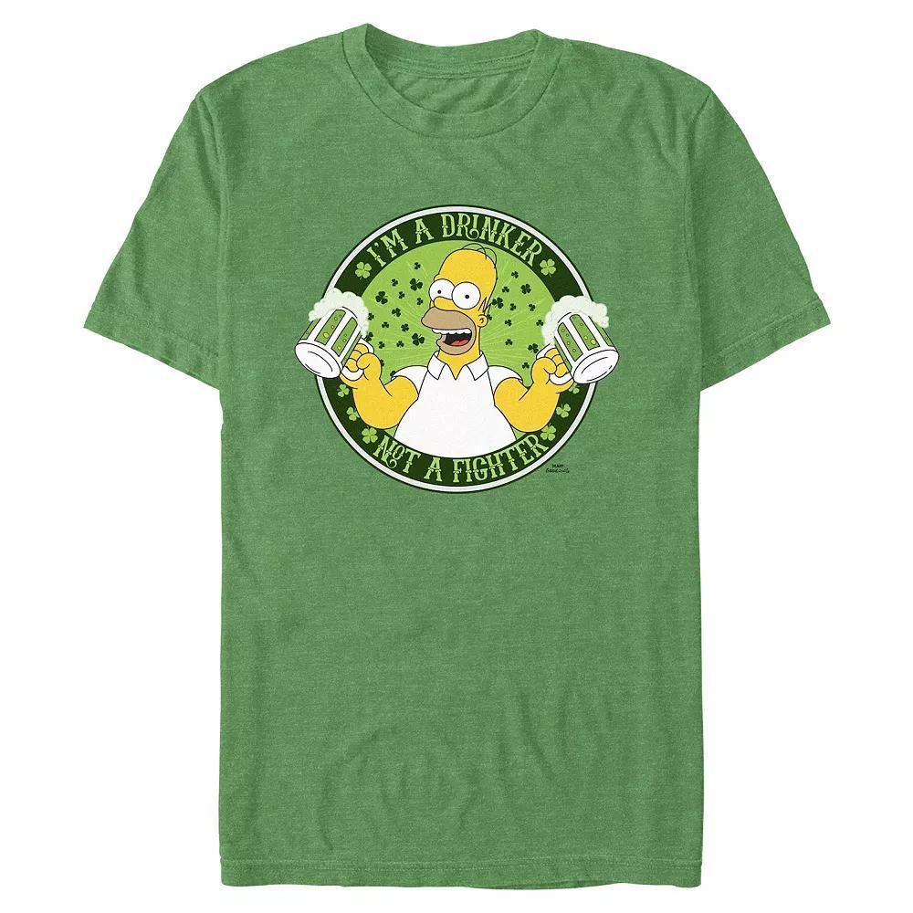 Big & Tall The Simpsons I'm A Drinker Not A Fighter Graphic Tee, Men's,  Product Image