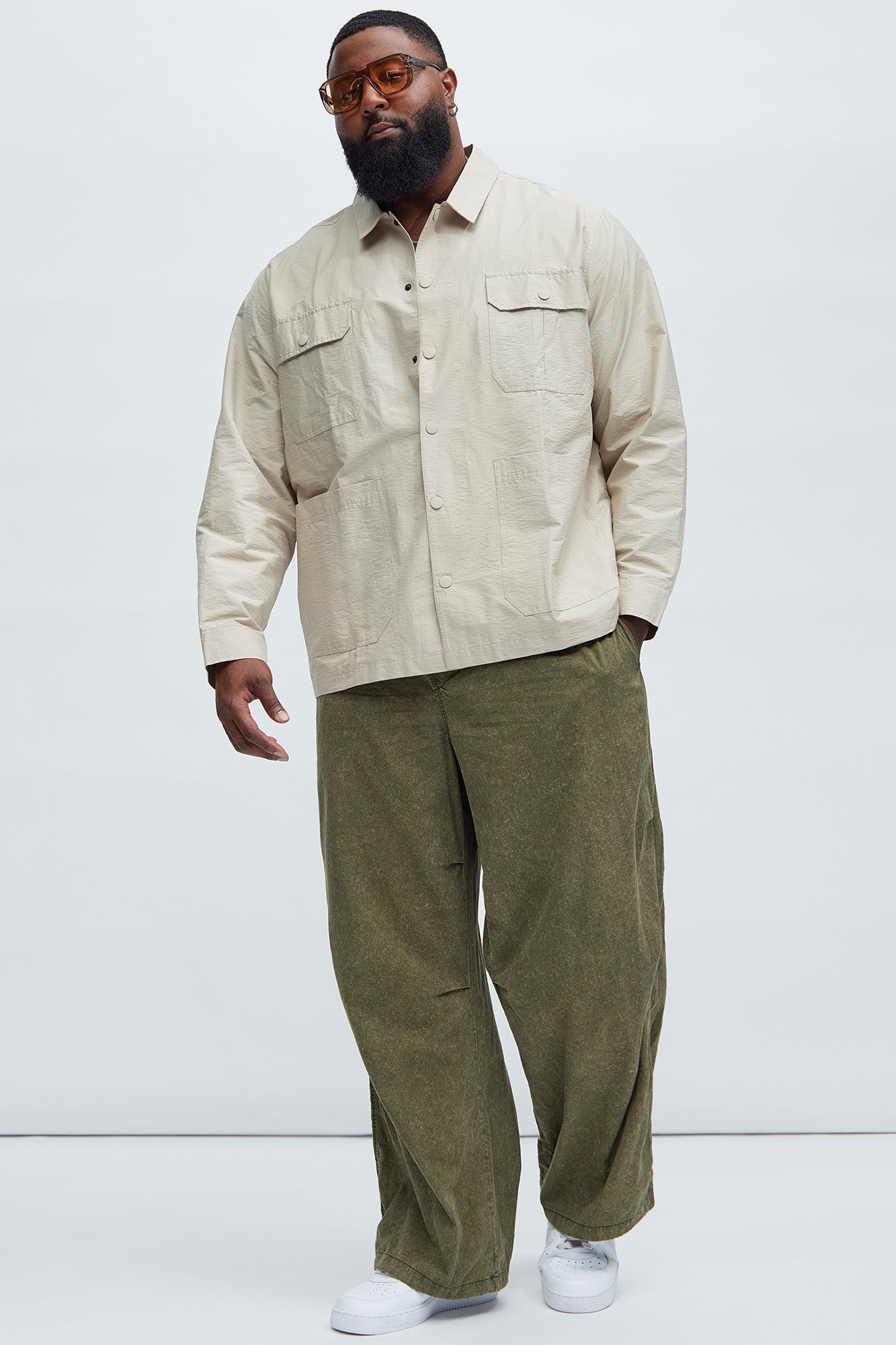 Top Tech Button Up Shirt - Tan Product Image