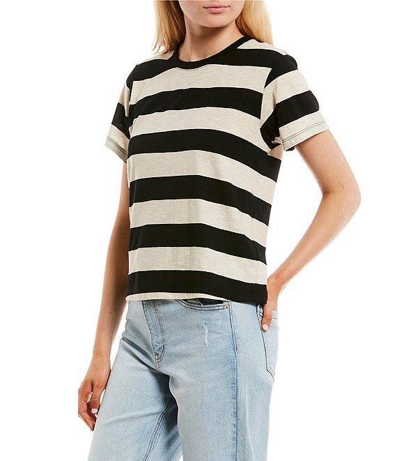 Copper Key Stripe Short Sleeve Boxy T-Shirt Product Image