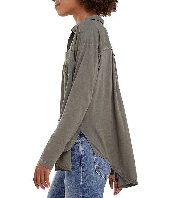 Splendid Paige Point Collar Button Front Long Sleeve Shirt Product Image