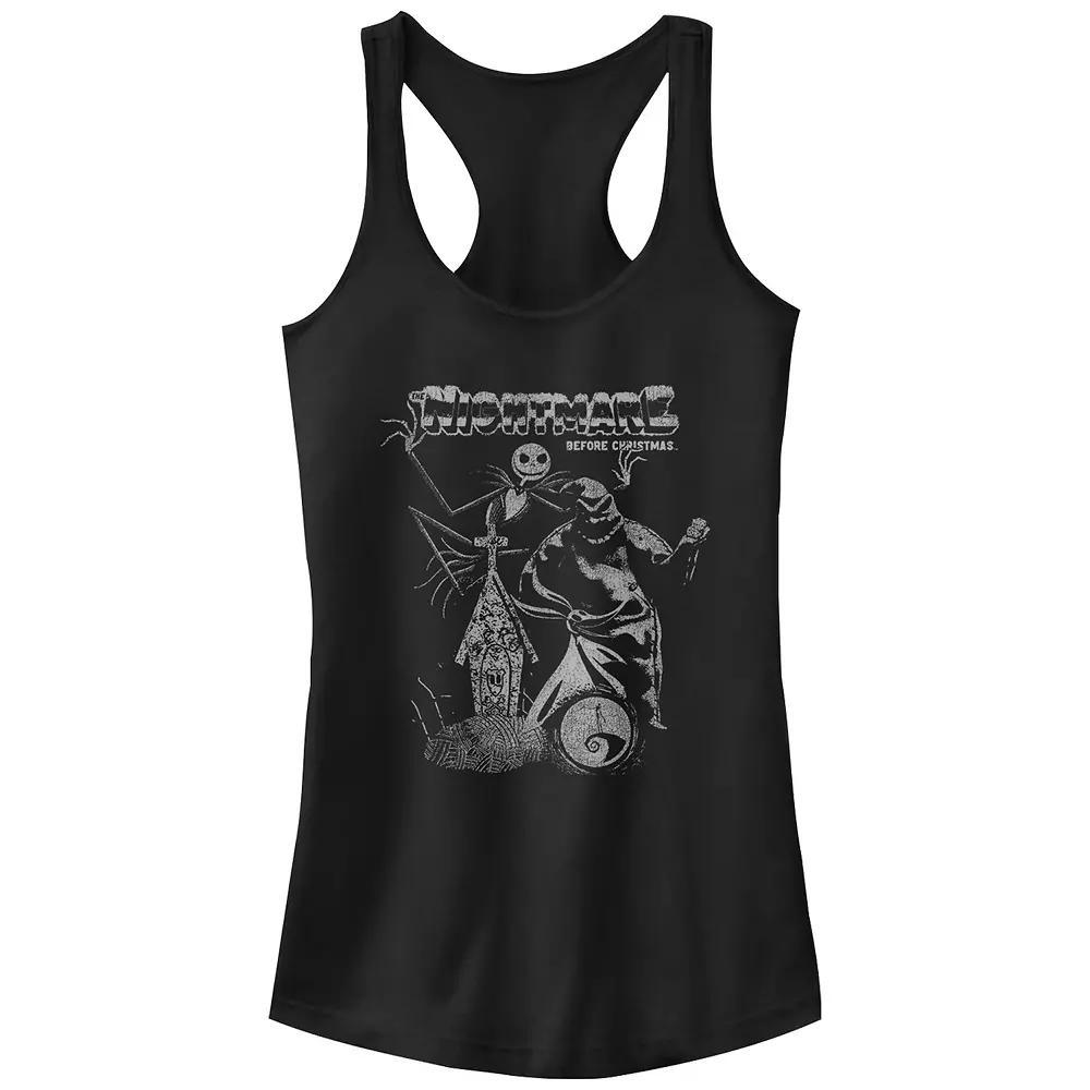 Disney's The Nightmare Before Christmas Jack Skellington And Oogie Boogie Vintage Poster Juniors' Racerback Tank Top, Girl's,  Product Image