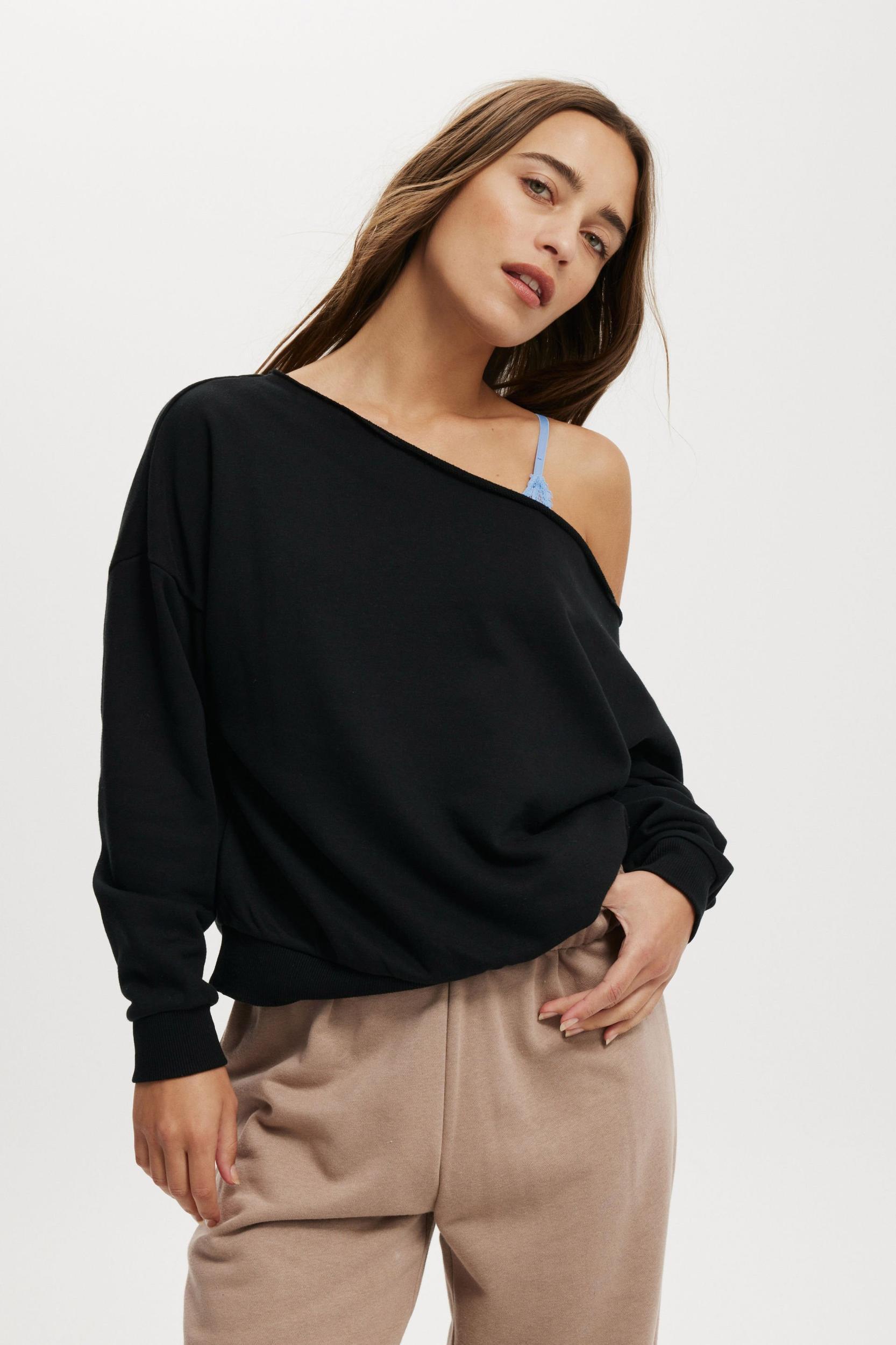 Classic Fleece Off The Shoulder Sweatshirt Product Image