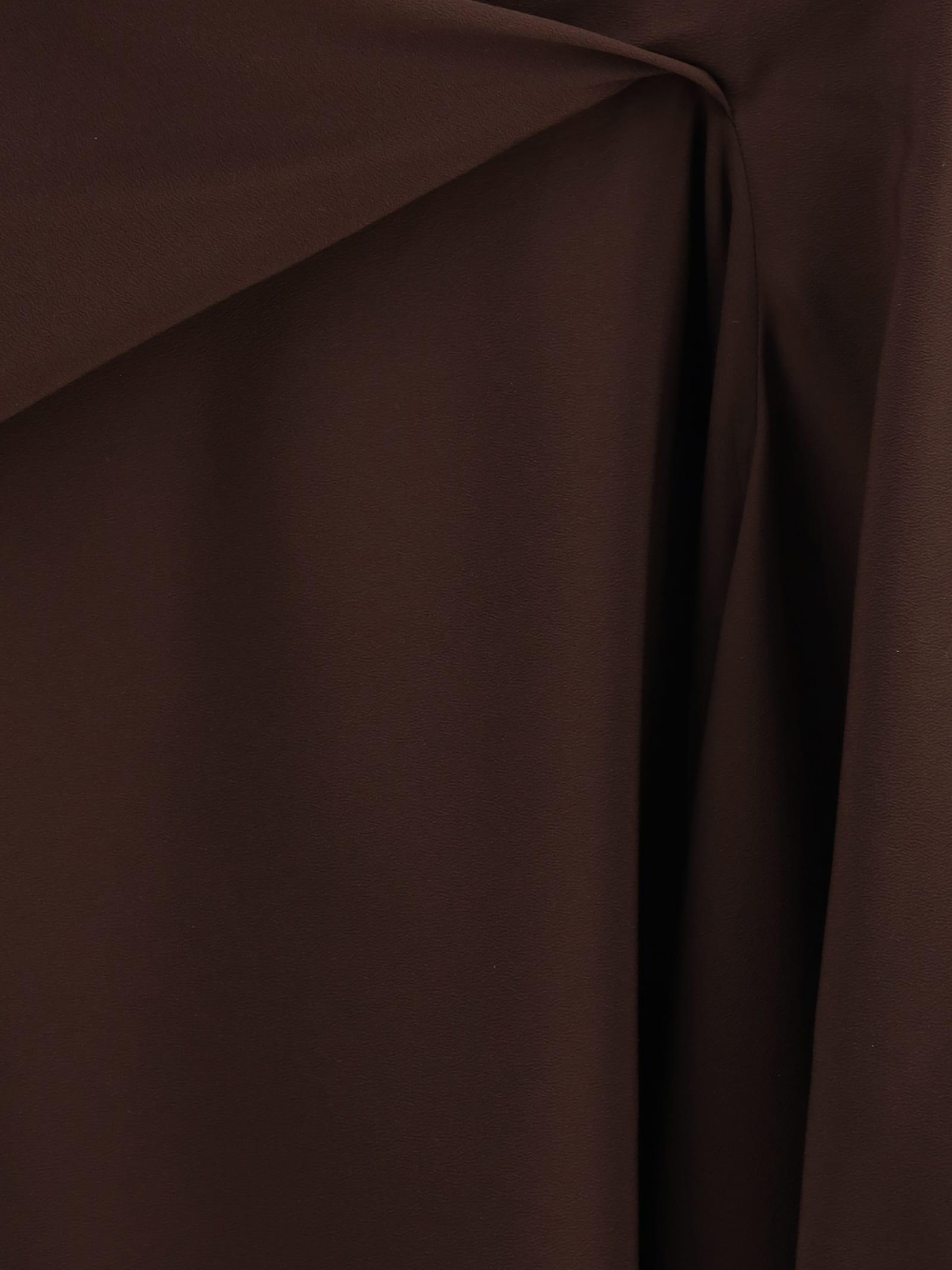 RICK OWENS One-shoulder Draped Dress In Brown Product Image