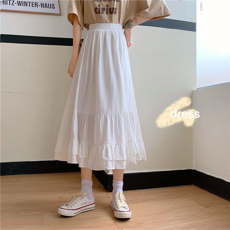Tiered Midi A-Line Skirt Product Image
