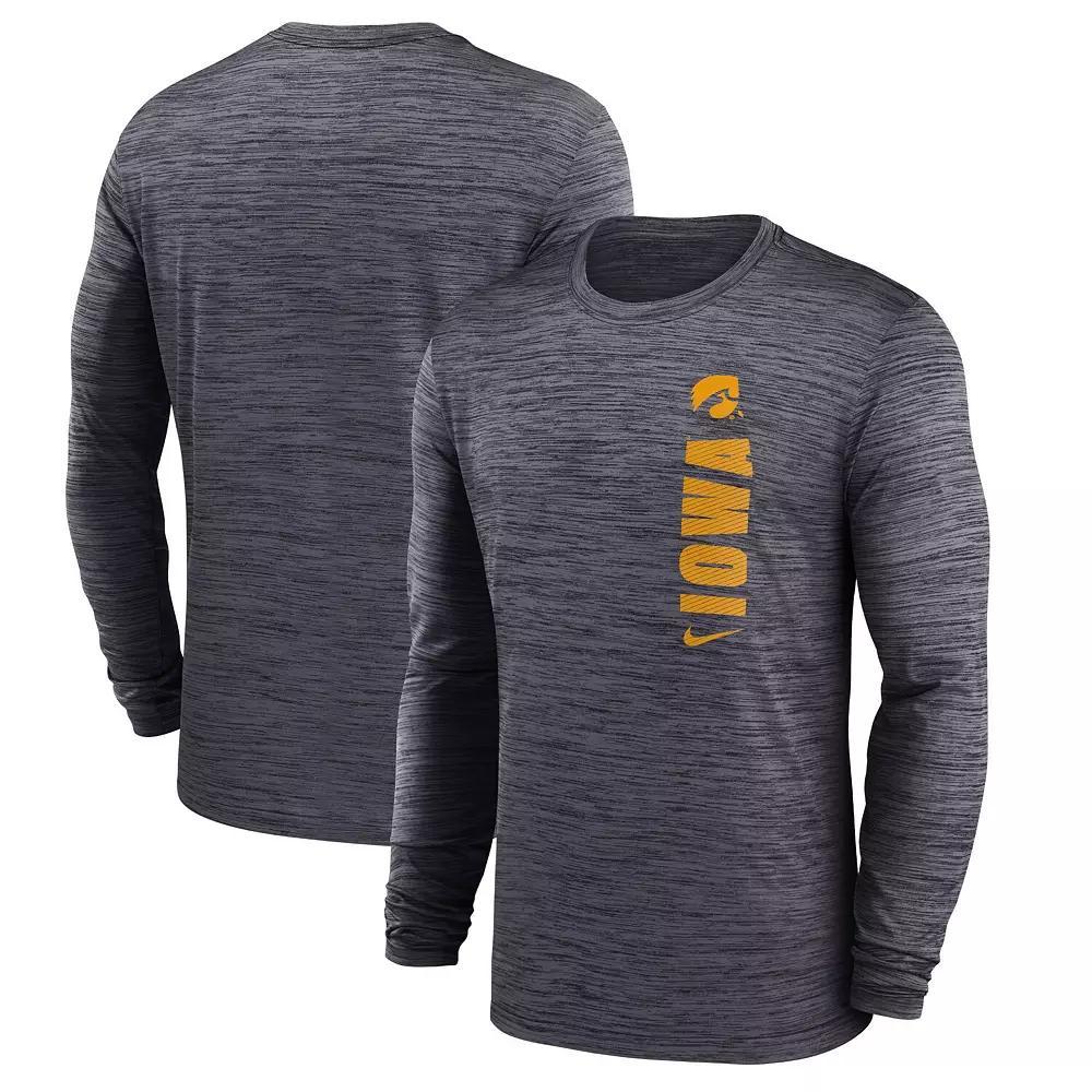 Men's Nike Black Iowa Hawkeyes 2024 Sideline Velocity Performance Long Sleeve T-Shirt,  Product Image