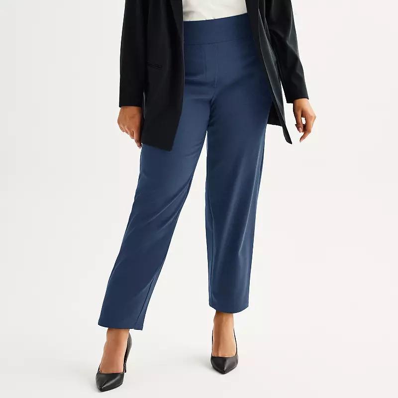 Plus Size Nine West Pull-On Straight Ankle Pants, Womens Product Image