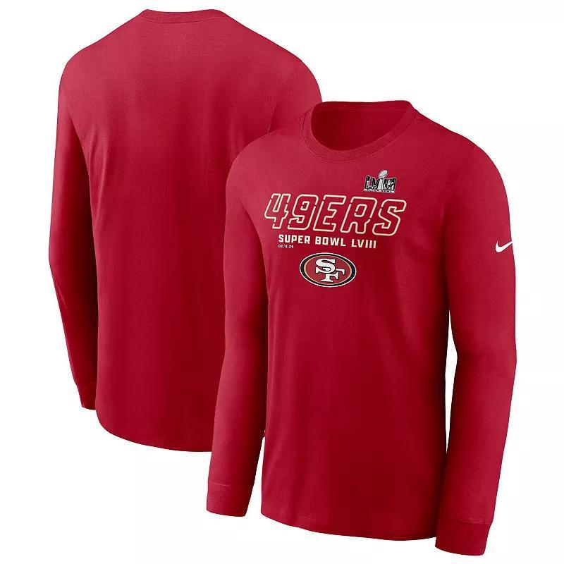 Men's Nike Scarlet San Francisco 49ers Super Bowl LVIII Iconic Long Sleeve T-Shirt, Size: 2XL, Red Product Image