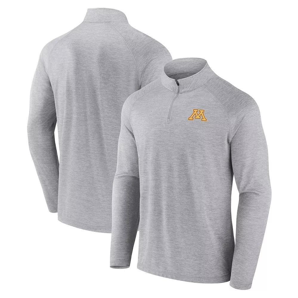 Mens Fanatics Branded Gray Minnesota Golden Gophers Striated Raglan Quarter-Zip Jacket Product Image