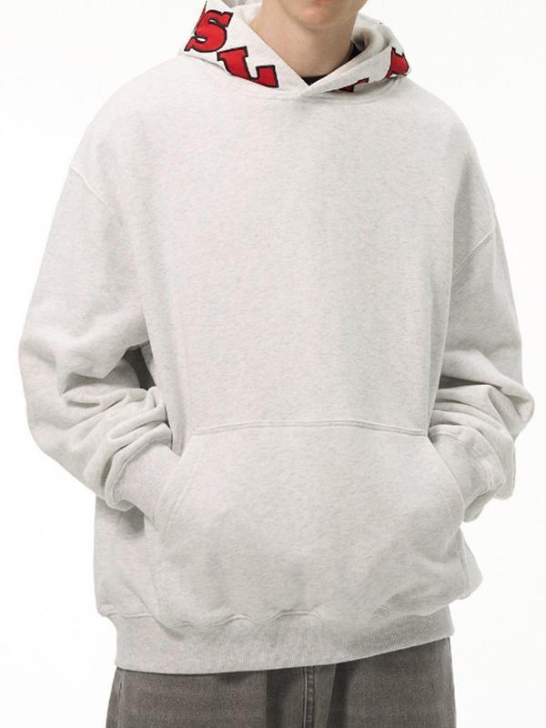 Men's Letter Embroidered Print Oversized Hoodie Product Image