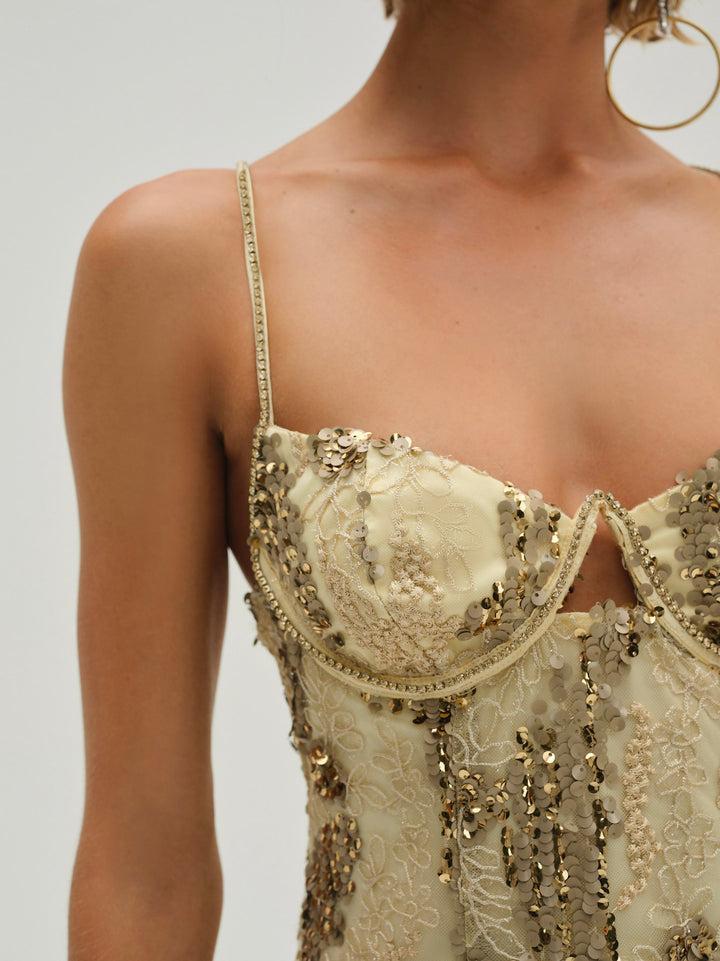 Opal Mini Dress — Gold Product Image