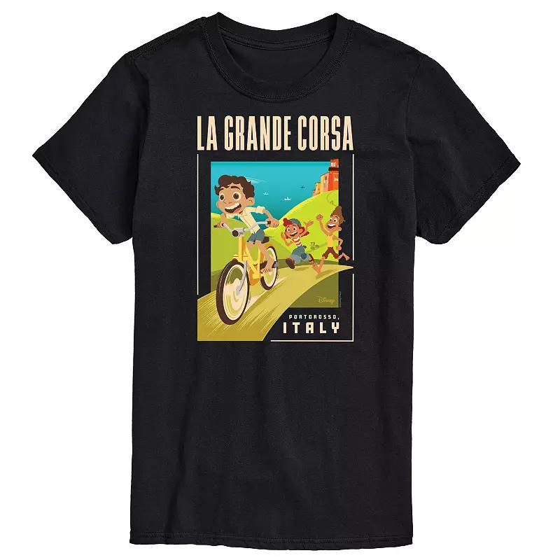 Disney's Luca Men's La Grande Postcard Graphic Tee, Size: XXL, Black Product Image