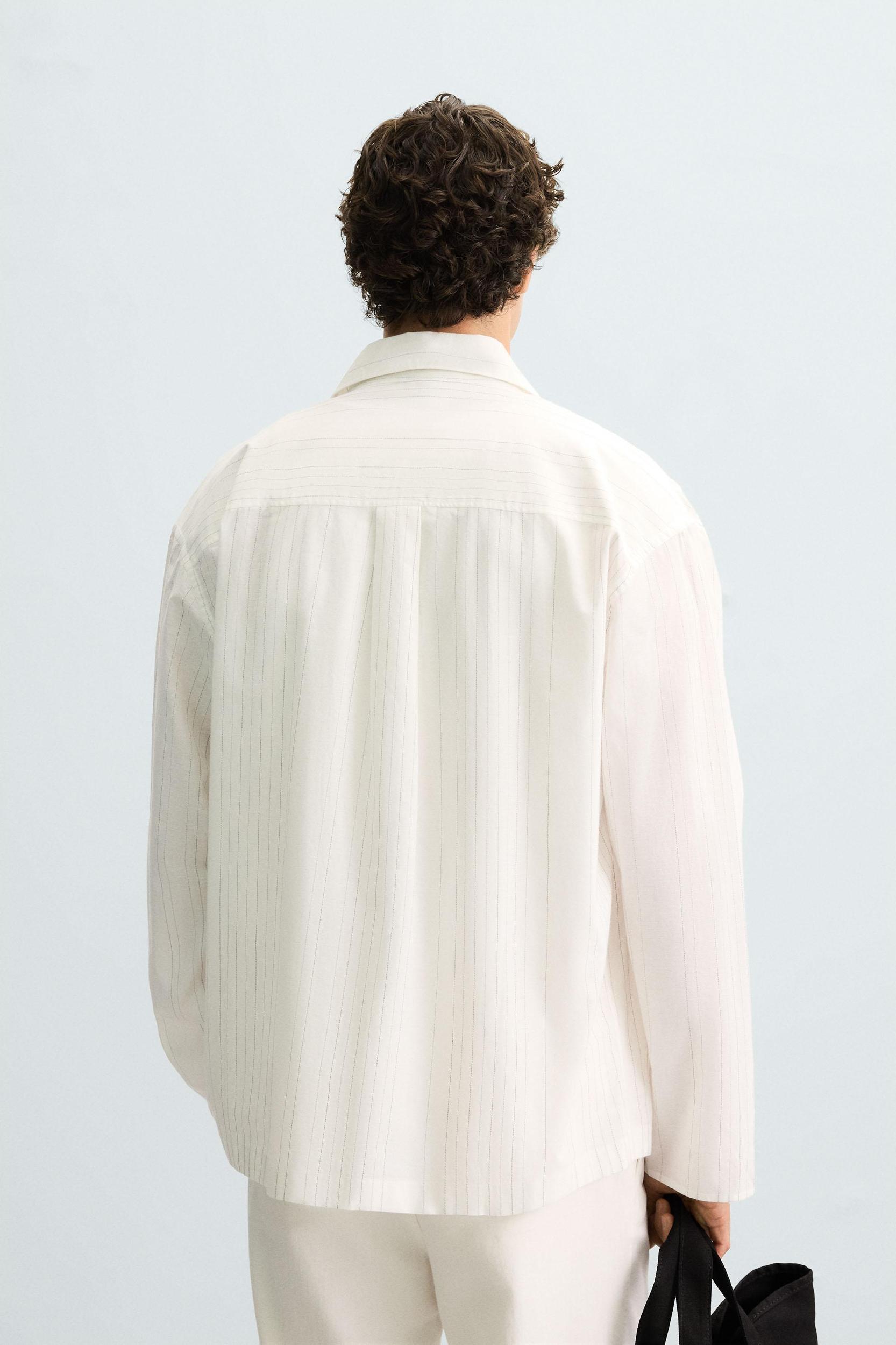 TEXTURED WEAVE STRIPED SHIRT Product Image