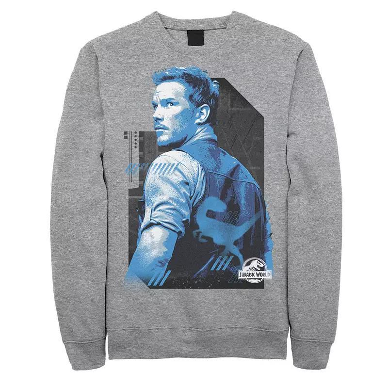 Men's Jurassic World Owen Blue Tone Portrait Sweatshirt,  Product Image