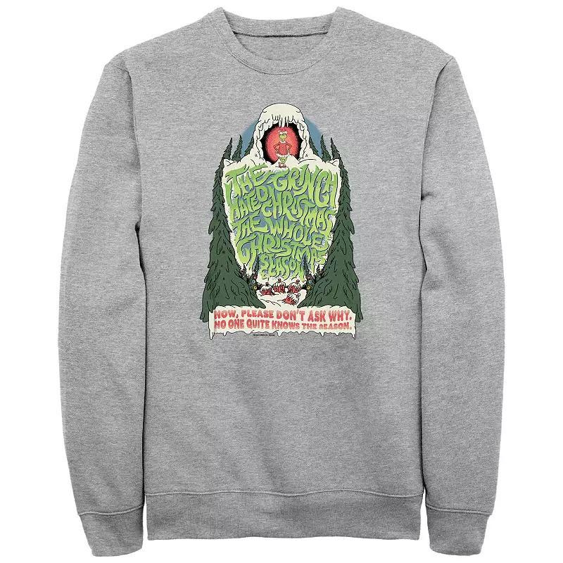 Big & Tall Dr. Seuss Grinch Hated Christmas Graphic Fleece, Men's, Size: XL Tall, Athletic Grey Product Image