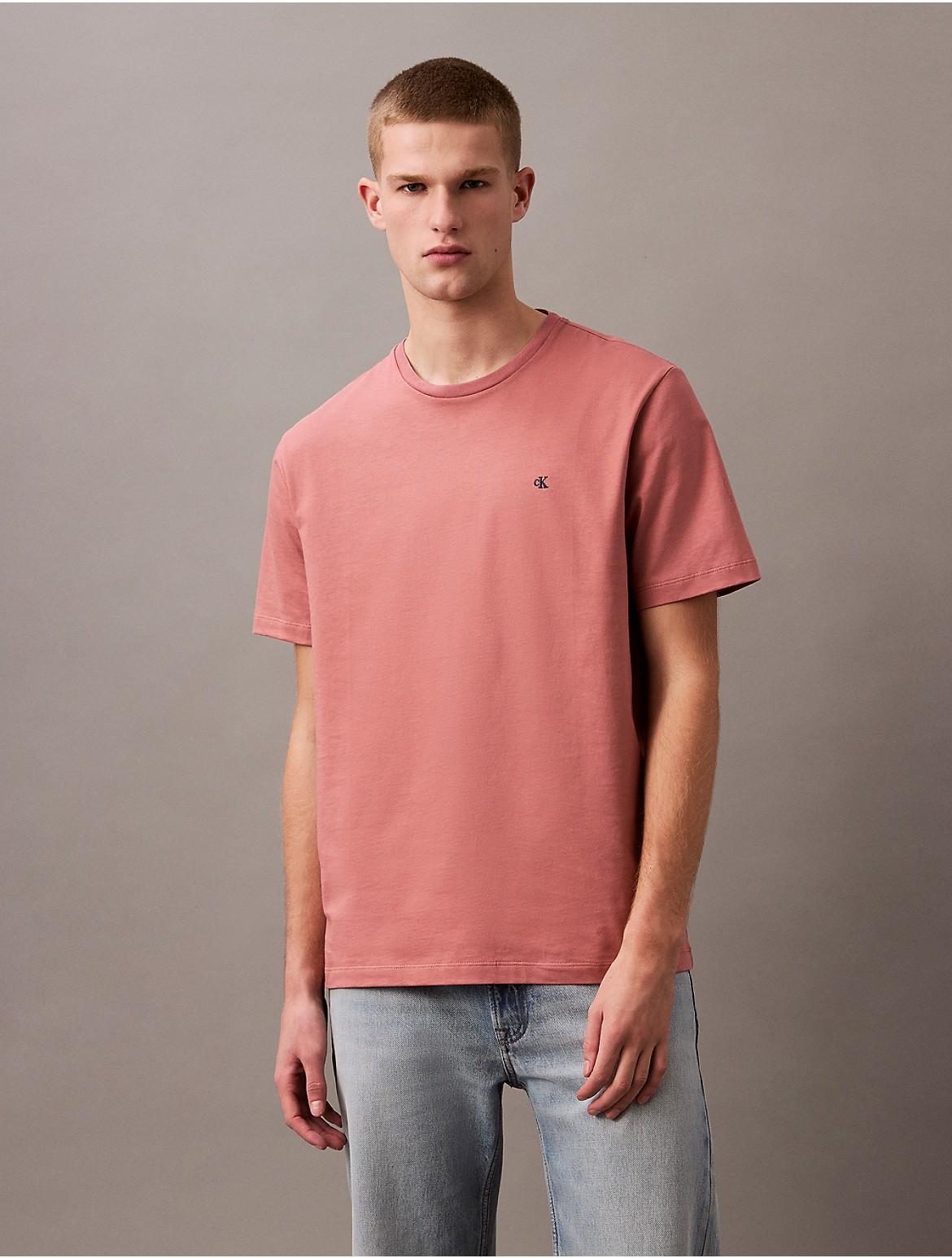 Calvin Klein Mens Smooth Cotton Monogram Logo T-Shirt - Red - XS Product Image