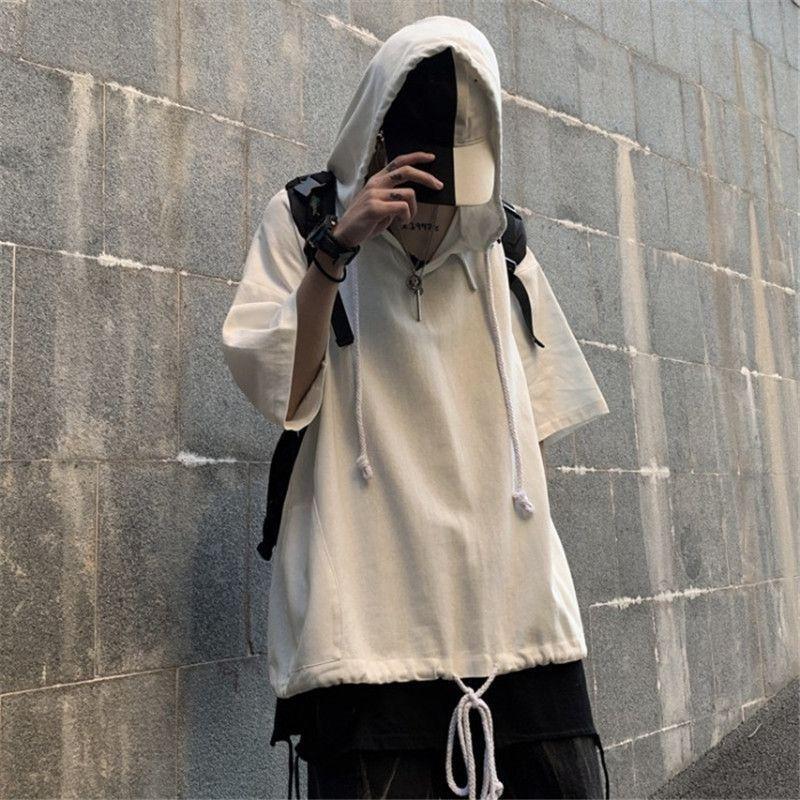 Short-Sleeve Hooded Top Product Image
