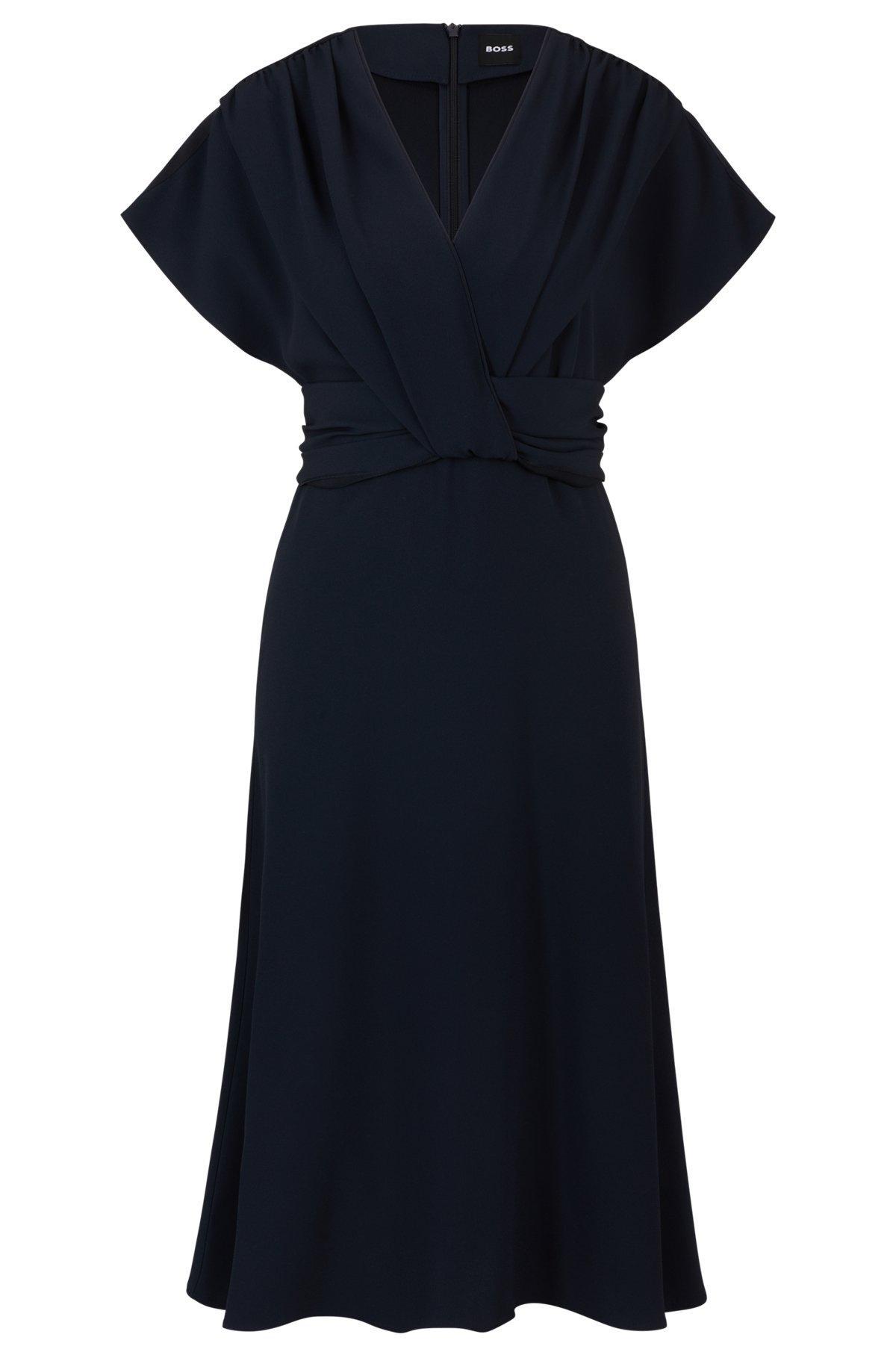 Drape-front dress in matte satin Product Image