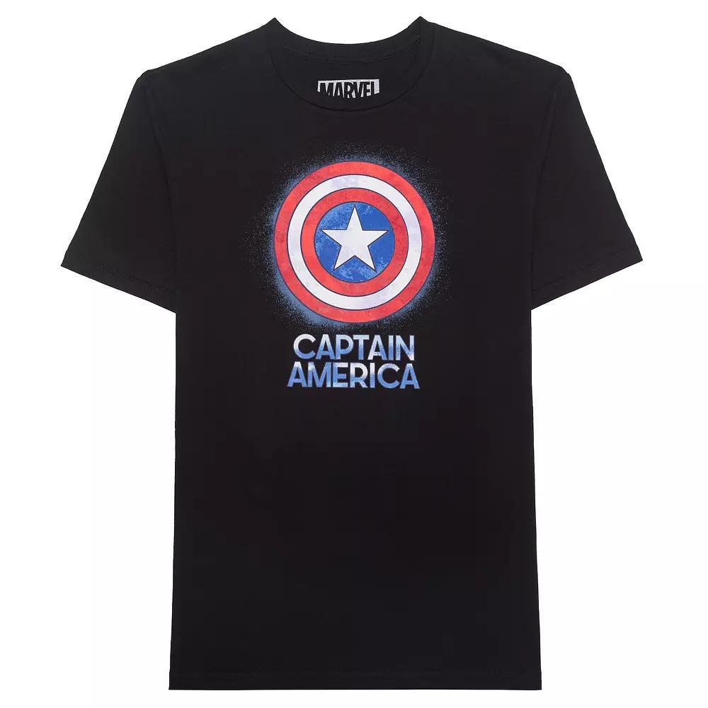 Men's Marvel Captain America Shield Graphic Tee, Size: Large, Black Product Image