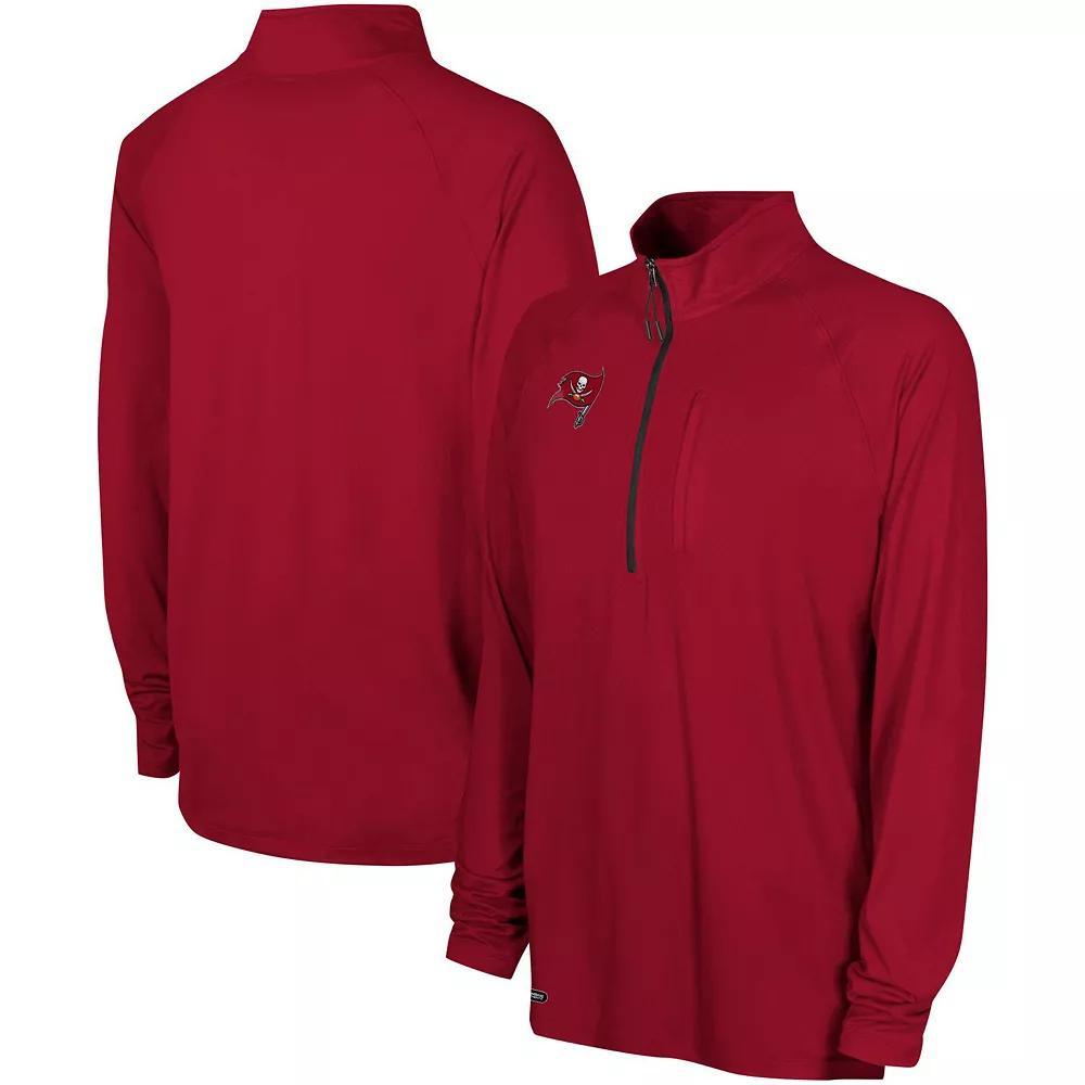Men's Red Tampa Bay Buccaneers Combine Authentic Raglan Quarter-Zip Top, Size: 2XL Product Image