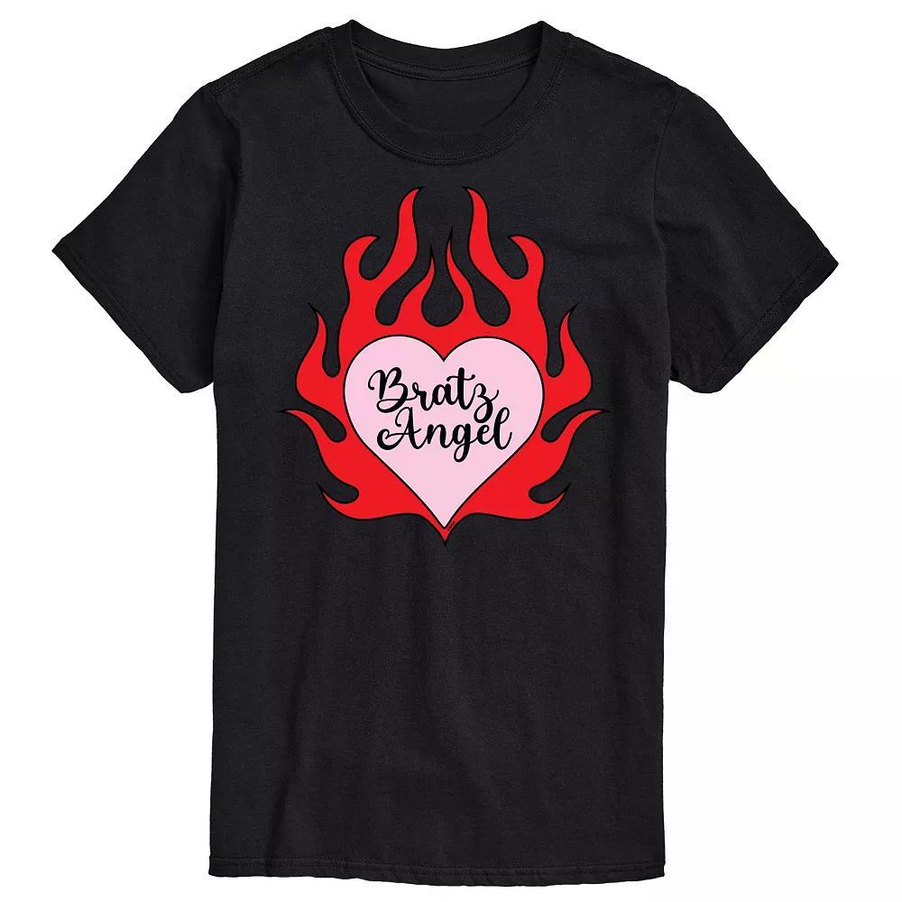 Men's Bratz Angel Flaming Heart Graphic Tee, Size: Medium, Black Product Image