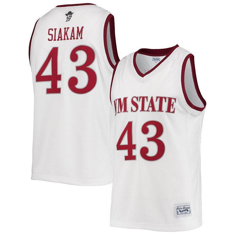 Men's Original Retro Brand Pascal Siakam White New Mexico State Aggies Alumni Commemorative Replica Basketball Jersey, Size: Small, Nms White Product Image