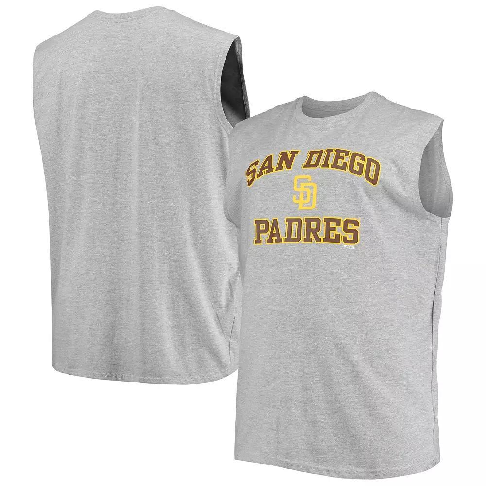 Men's Heathered Gray San Diego Padres Big & Tall Jersey Muscle Tank Top, Size: 6XB, Grey Product Image