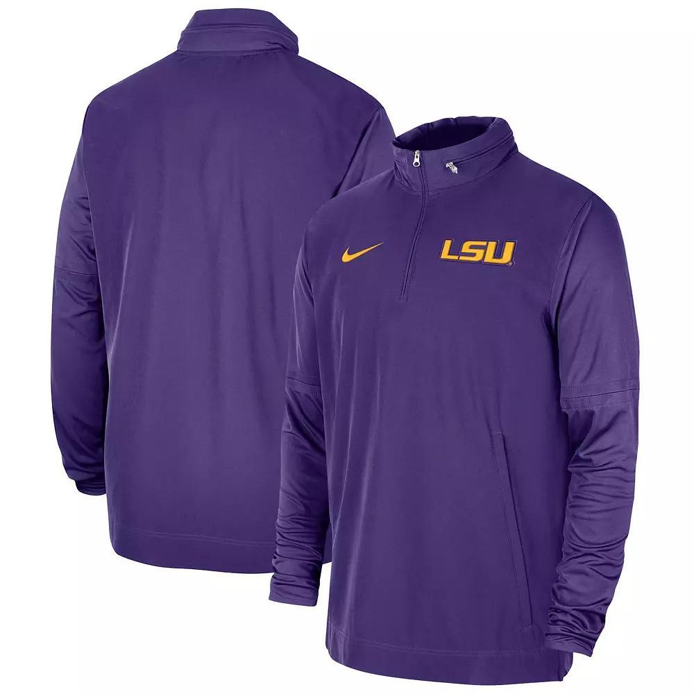 Men's Nike Purple LSU Tigers 2023 Coach Half-Zip Hooded Jacket,  Product Image