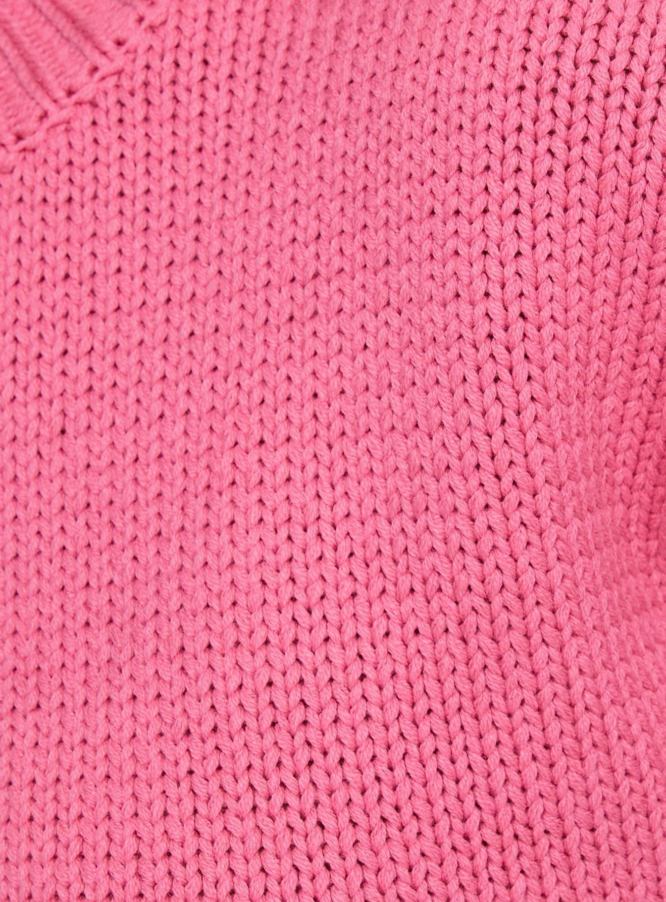 Harmony Balloon Sleeve Knit Sweater Pop Pink Product Image