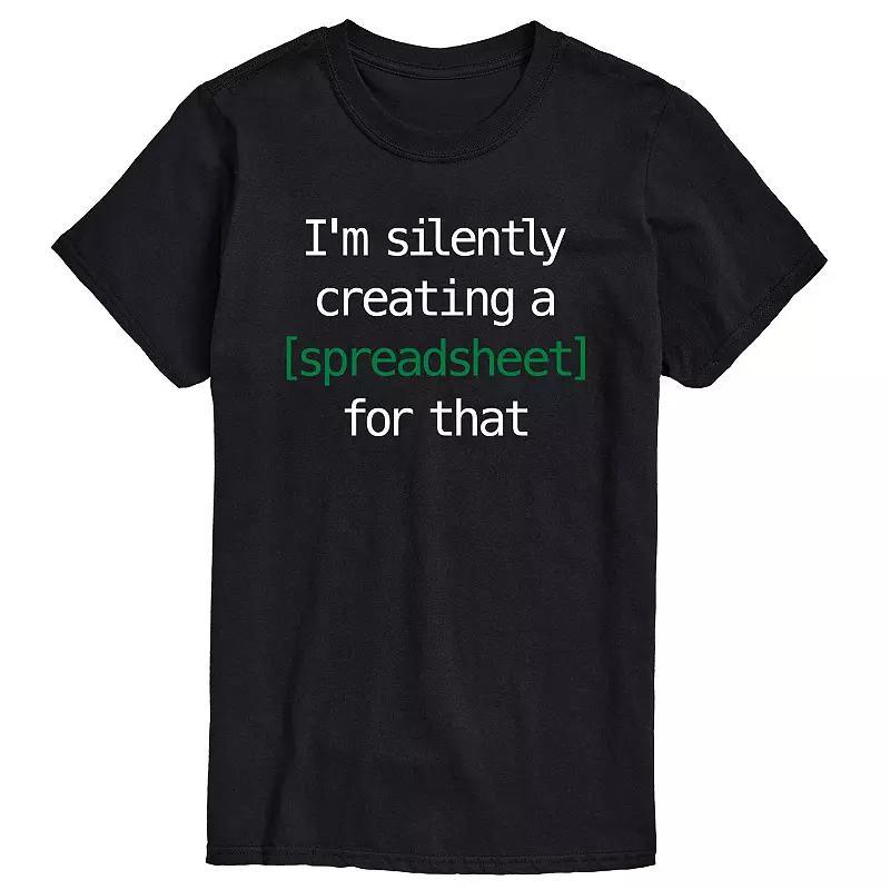 Big & Tall Silently Creating A Spreadsheet Graphic Tee, Mens Product Image