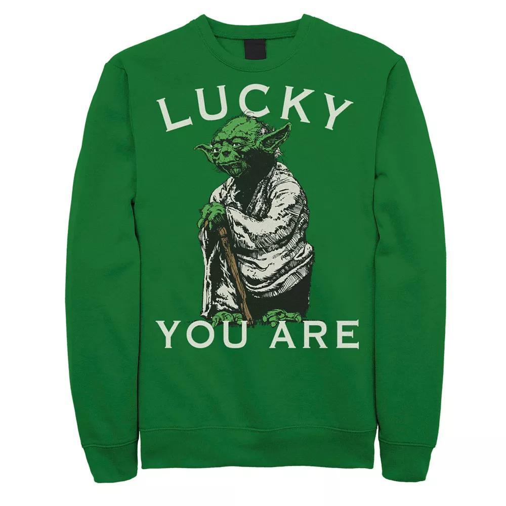Men's Star Wars Yoda "Lucky You Are" St. Patrick's Day Sweatshirt, Size: XXL, Kelly Product Image