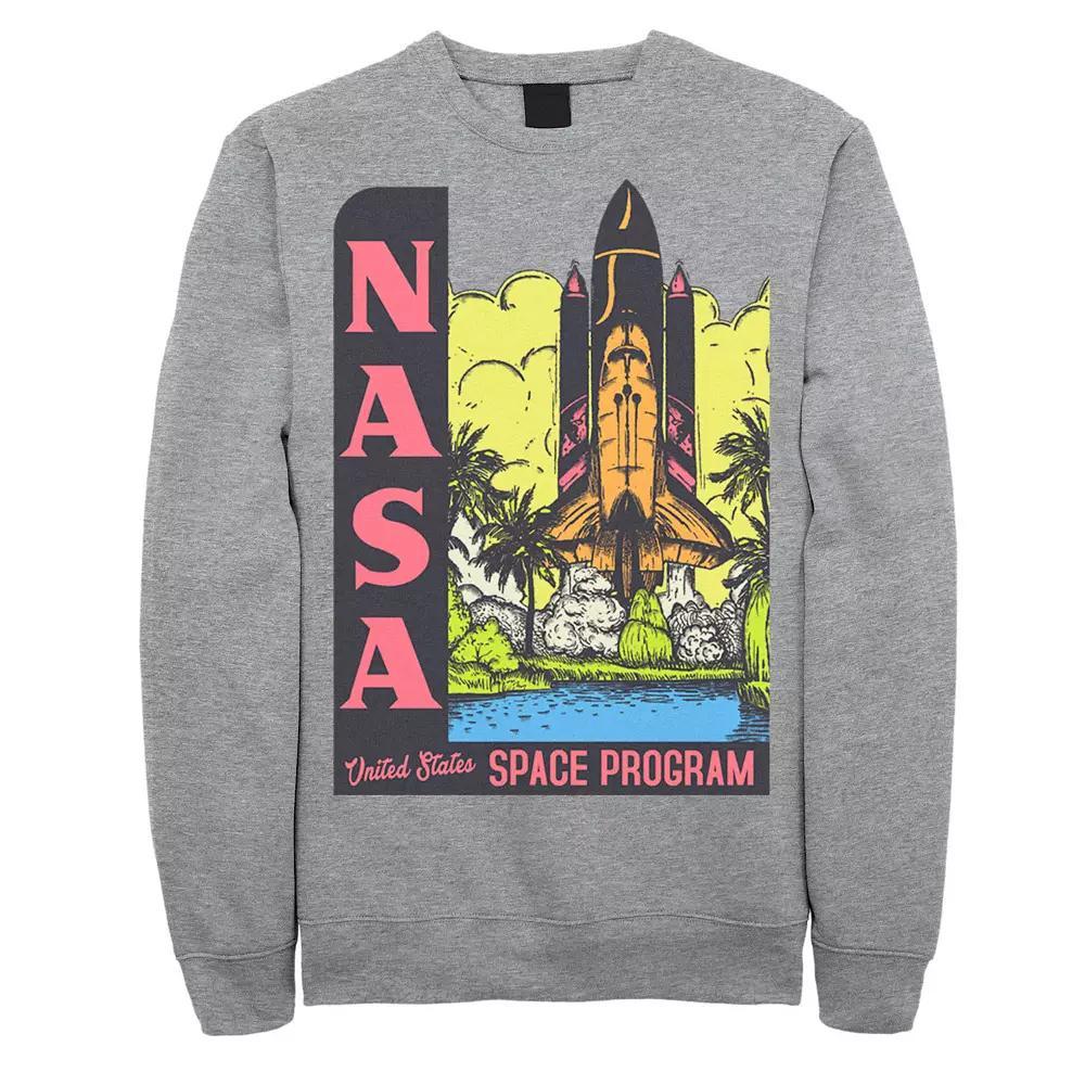 Men's NASA Vintage Space Program Poster Sweatshirt, Size: XXL, Athletic Grey Product Image