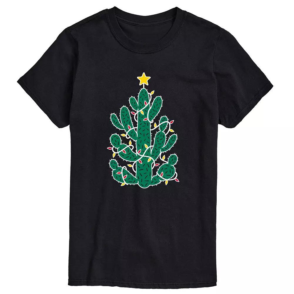 Big & Tall Cactus Christmas Tree Tee, Men's, Size: XXL Tall, Black Product Image