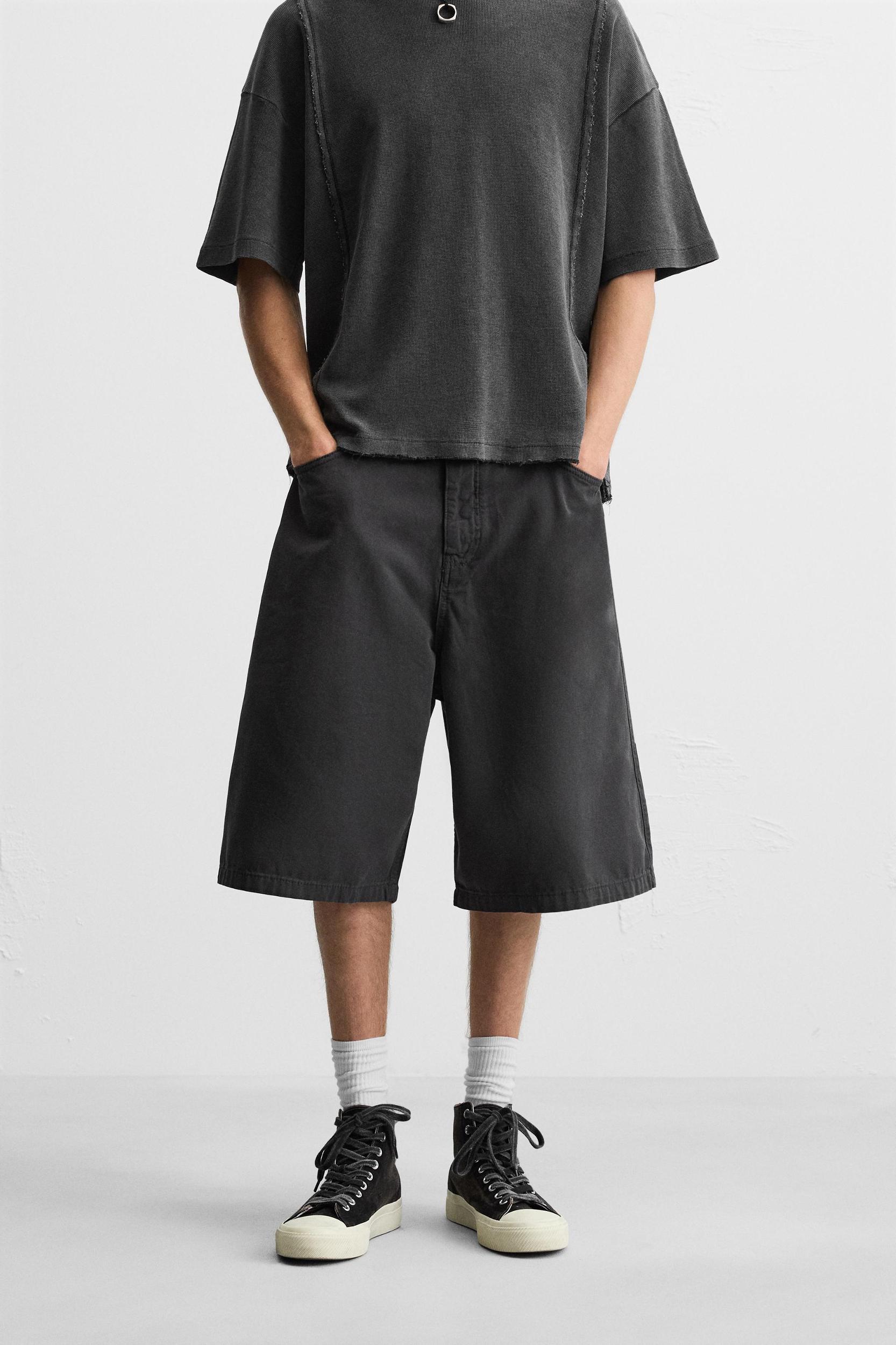 WASHED OVERSIZED FIT BERMUDA SHORTS Product Image