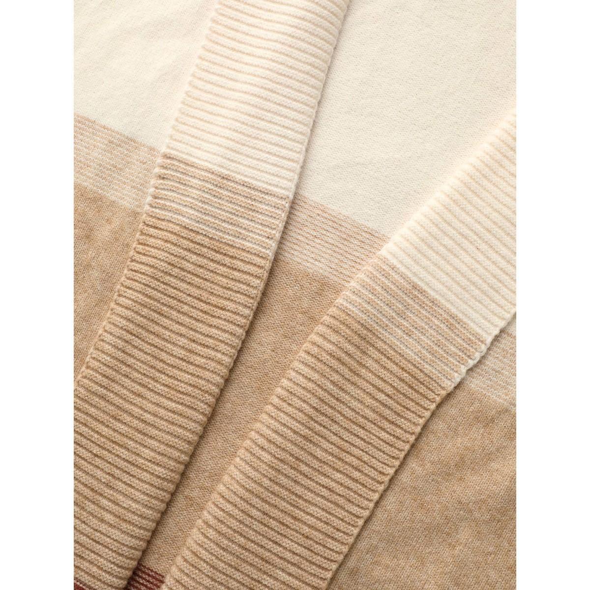 Plus Size Ombre Contrast Drop Shoulder Cardigan Scarlet Women Casual Loose Long Sleeve Everyday Cardigans BloomChic 12/L Product Image